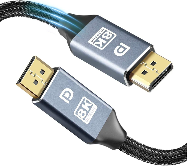 Main image of DisplayPort Cable, DP 1.4 Cable 10ft/3M , Support 8K @60Hz, 4K @144Hz, 2K @165Hz, HBR3, HDR, DSC, FreeSync & G-Sync, 8K DP to DP Cable 32.6Gbps Nylon Braided for PC, TV, Gaming Graphics Card/Monitor