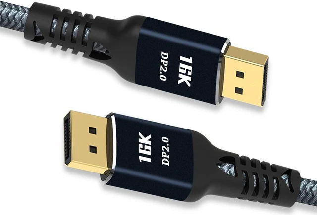 Main image of DisplayPort 2.0 Ultra HD 16K 10K 8K 4K DP1.4 DP1.2 HBR3 16K(15360x8640) @60Hz 10K/8K @60Hz 4K @165Hz 144Hz High Speed 80Gbps HDCP 3D Slim and Flexible DP to DP Cable (1M 3.3FT)