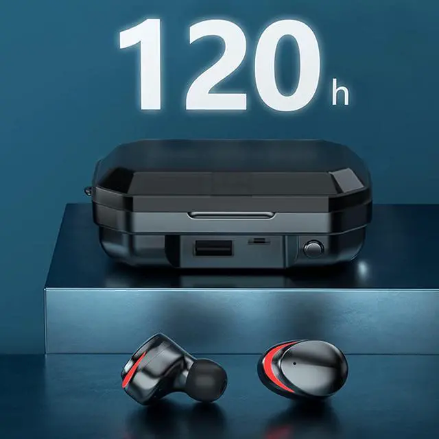 Alt view image 6 of 7 - True Wireless Earbuds, Bluetooth 5.1 Headphones Noise Cancelling with Charging Case, HiFi Stereo Earbuds Built-in Mic IPX7 Waterproof in-Ear Headphones for i-Phone/Android/Sam-sung/Sports Ear Buds