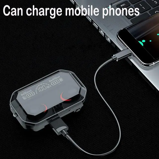 Alt view image 5 of 7 - True Wireless Earbuds, Bluetooth 5.1 Headphones Noise Cancelling with Charging Case, HiFi Stereo Earbuds Built-in Mic IPX7 Waterproof in-Ear Headphones for i-Phone/Android/Sam-sung/Sports Ear Buds
