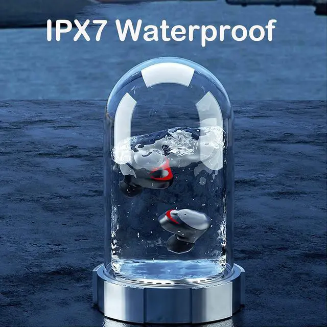 Alt view image 4 of 7 - True Wireless Earbuds, Bluetooth 5.1 Headphones Noise Cancelling with Charging Case, HiFi Stereo Earbuds Built-in Mic IPX7 Waterproof in-Ear Headphones for i-Phone/Android/Sam-sung/Sports Ear Buds