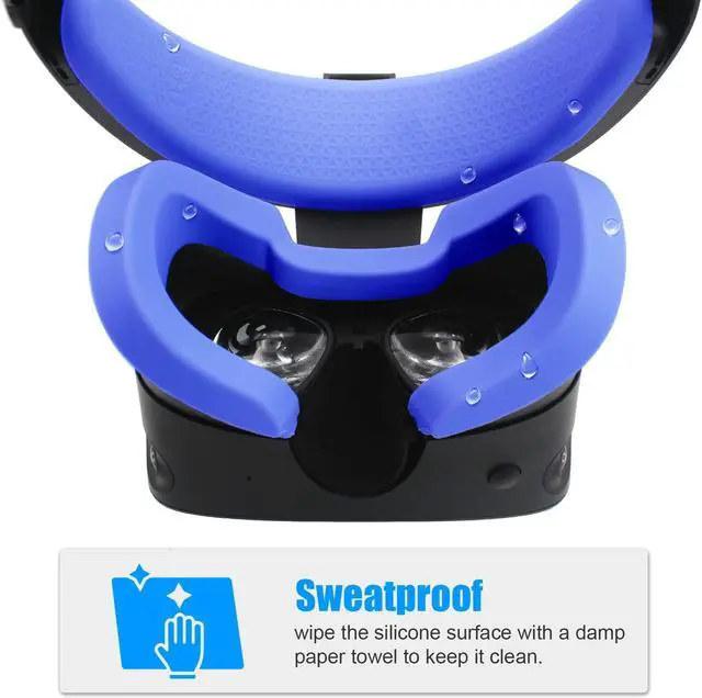 Alt view image 3 of 7 - VR Mask Silicone Protective Cover & Front Foam and Rear Foam Silicone Cover Suit Set for Oculus Rift S Headset Sweatproof Waterproof Anti-Dirty Replacement Face Pads Accessories