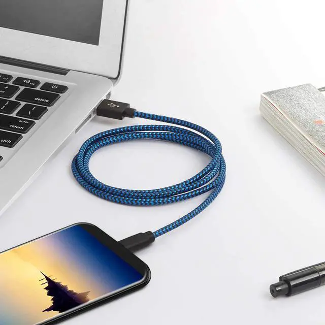 Alt view image 7 of 7 - USB C Cable,  [5-Pack 3A] 3/3/6/6/10ft Fast Charge Various Lengths Durable Nylon Braided USB A to USB C Charging Cable Compatible with Samsung Galaxy S20/ S20 Plus/S10/S9/Note 20 Ultra/Google Pixel