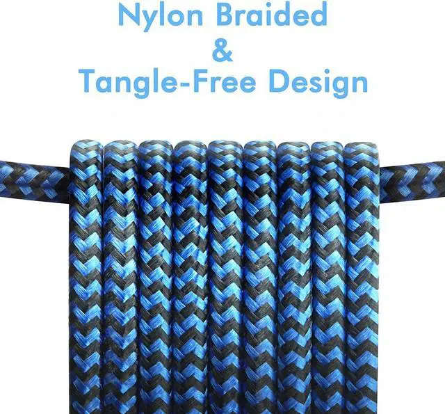 Alt view image 4 of 7 - USB C Cable,  [5-Pack 3A] 3/3/6/6/10ft Fast Charge Various Lengths Durable Nylon Braided USB A to USB C Charging Cable Compatible with Samsung Galaxy S20/ S20 Plus/S10/S9/Note 20 Ultra/Google Pixel