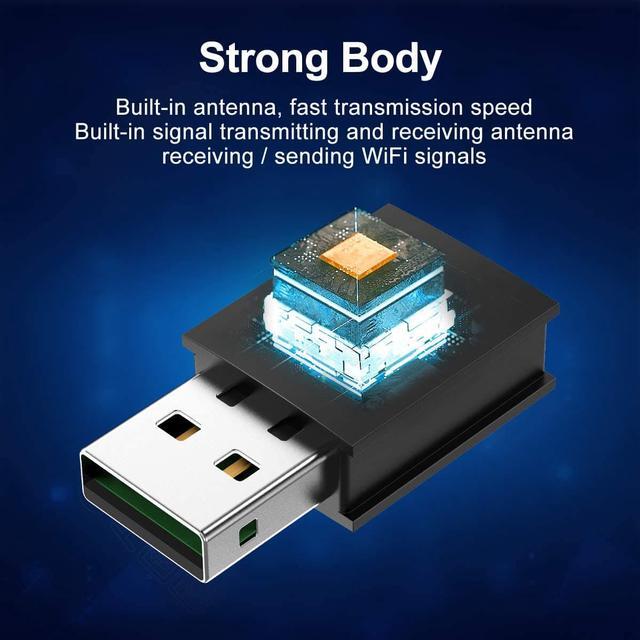 Alt view image 2 of 7 - USB WiFi Adapter, AC600 Mbps Dual Band 2.4/5Ghz Wireless USB Mini WiFi Network Adapter 802.11 600M Mini Wireless Adapter for Laptop/Desktop/PC, Support Desktop Laptop MAC Book Windows Notebook