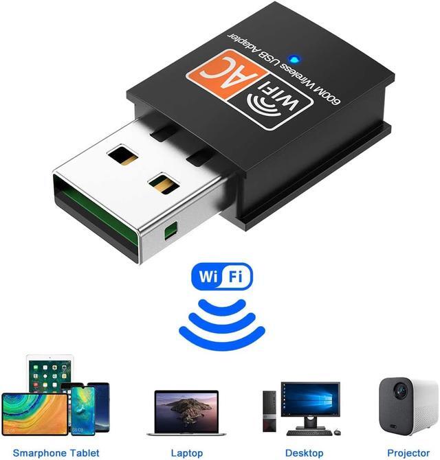Alt view image 5 of 7 - USB WiFi Adapter, AC600 Mbps Dual Band 2.4/5Ghz Wireless USB Mini WiFi Network Adapter 802.11 600M Mini Wireless Adapter for Laptop/Desktop/PC, Support Desktop Laptop MAC Book Windows Notebook