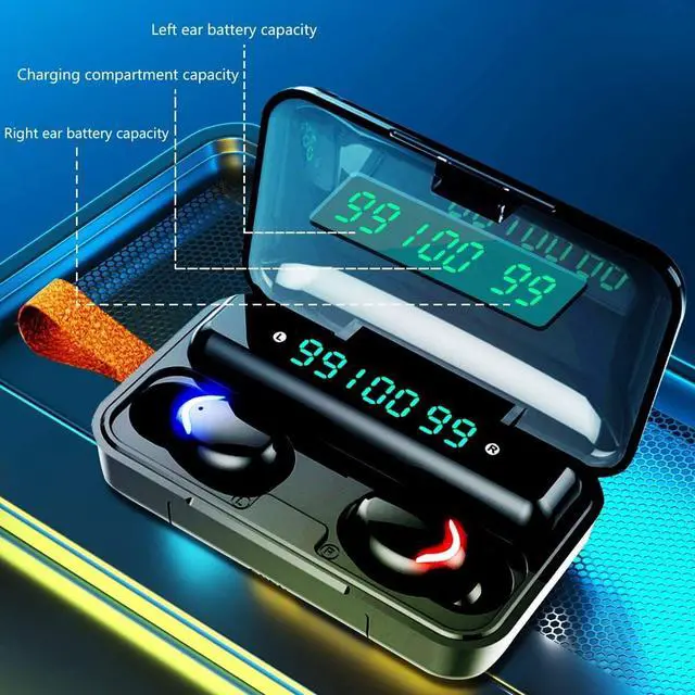 Alt view image 6 of 7 - Bluetooth Ture Wireless Earbuds with Charging Case In-Ear Headphones Pumping Bass Stereo Calls LED Battery Display IPX7 Waterproof CVC8.0 Noise Isolation Built-in Mic Earphones for Sports