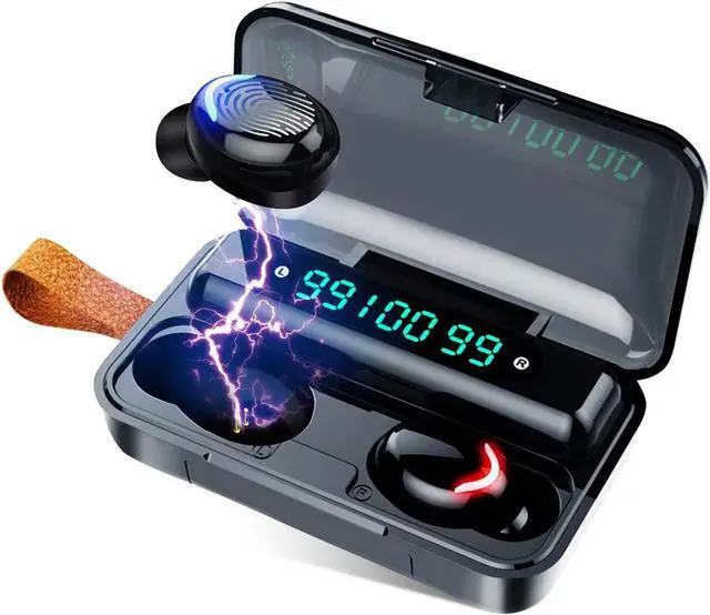 Main image of Bluetooth Ture Wireless Earbuds with Charging Case In-Ear Headphones Pumping Bass Stereo Calls LED Battery Display IPX7 Waterproof CVC8.0 Noise Isolation Built-in Mic Earphones for Sports