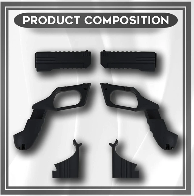 Alt view image 3 of 7 - (1 Pair) Ermorgen VR Controller Gun Case Compatible for Oculus Quest 2, Enhanced FPS Gaming Experience for VR Shooting Games Easy-Install Hard PC Shell Controller Cover