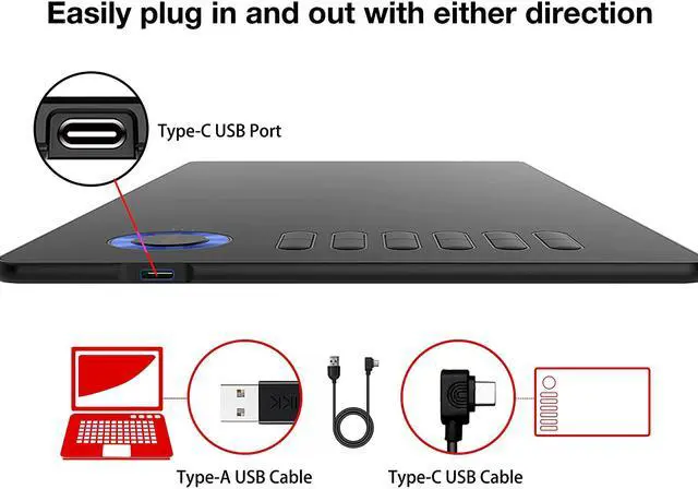 Alt view image 5 of 7 - VEIKK A15 Graphic Drawing Tablet 10x6 inch Graphics Tablet with 8192 Levels Battery-Free Stylus and 12 Shortcut Keys Art Tablet for Drawing and E-Learning/Online Classes in MAC Wins and Android(Blue)
