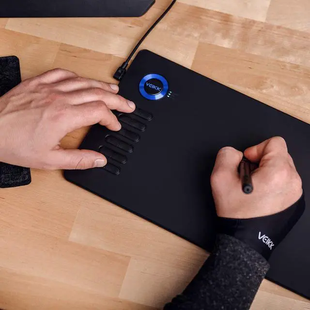Alt view image 7 of 7 - VEIKK A15 Graphic Drawing Tablet 10x6 inch Graphics Tablet with 8192 Levels Battery-Free Stylus and 12 Shortcut Keys Art Tablet for Drawing and E-Learning/Online Classes in MAC Wins and Android(Blue)