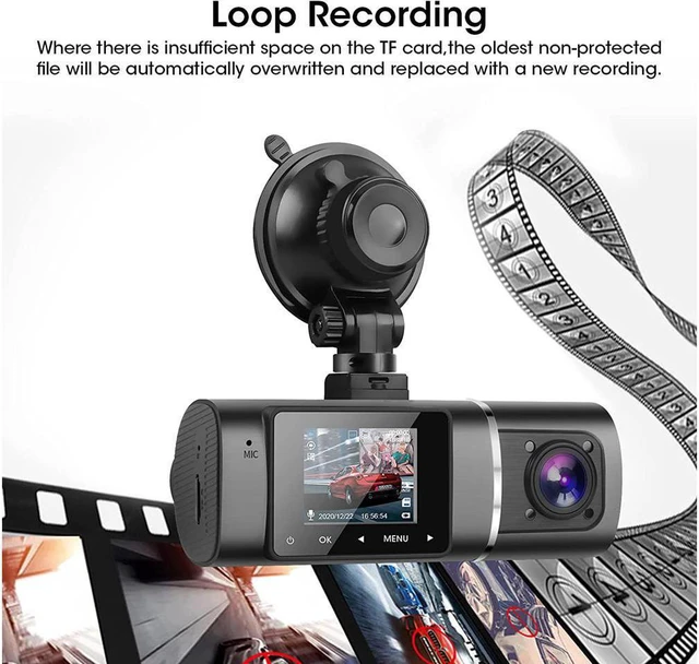 Alt view image 6 of 7 - Car Dual Dash Cam Hardwire Kit, Included FHD 1080p+1080p Front Inside Cabin Car Camera Driving Recorder with Infrared Night Vision WDR G-Sensor Loop Recording for Taxi Rideshare (32GB SD Card)