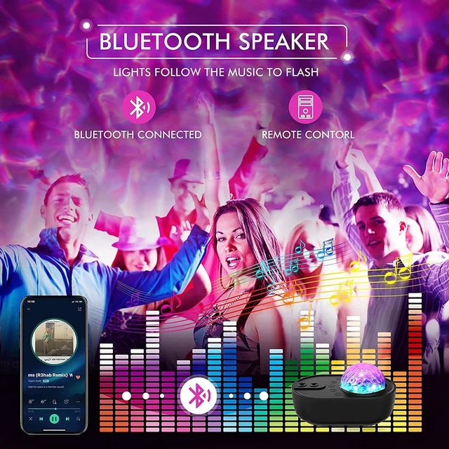 Alt view image 4 of 7 - 3 in 1 Star Galaxy Projector, Night Light Projector Bluetooth Music Speaker, Remote Control & 5 White Noises for Bedroom/Party/Decor, Timer Starry Projector for Kids, Adults