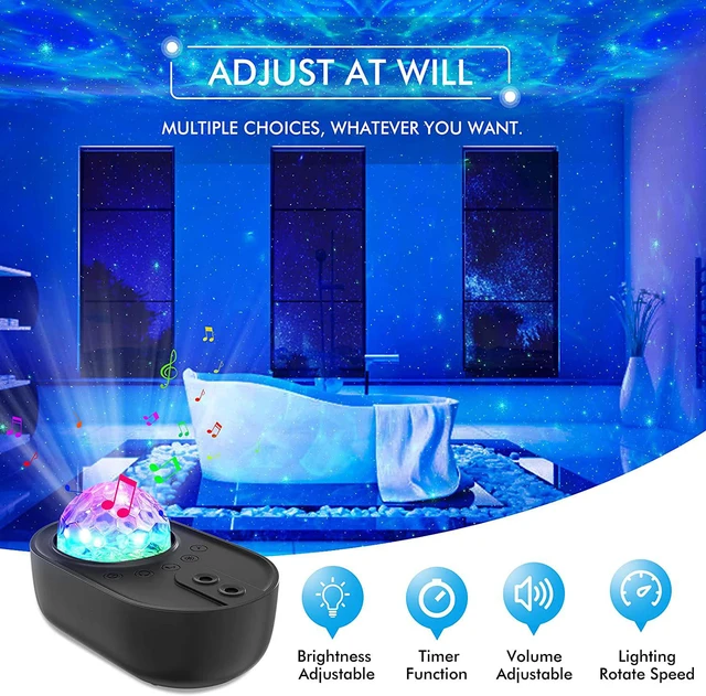 Alt view image 5 of 7 - 3 in 1 Star Galaxy Projector, Night Light Projector Bluetooth Music Speaker, Remote Control & 5 White Noises for Bedroom/Party/Decor, Timer Starry Projector for Kids, Adults
