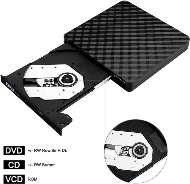 Alt view image 5 of 7 - External CD DVD Drive USB 3.0 Slim Portable CD Reader CD/DVD-RW Burner High Speed Data Transfer Super Drive for Laptop, Desktop, Mac, IOS, Windows 10/8/7 / XP/ Linux/ Vista