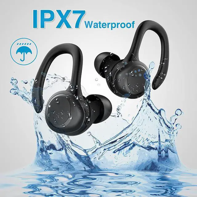 Alt view image 6 of 14 - Ture Wireless Earbuds, in Ear Bluetooth Headphones with Built-in Mic, 75Hrs Playtime Sport Earphones with Digital Display & CVC 8.0, IPX7 Waterproof Over-Ear Headphones for Workout Running Outdoor