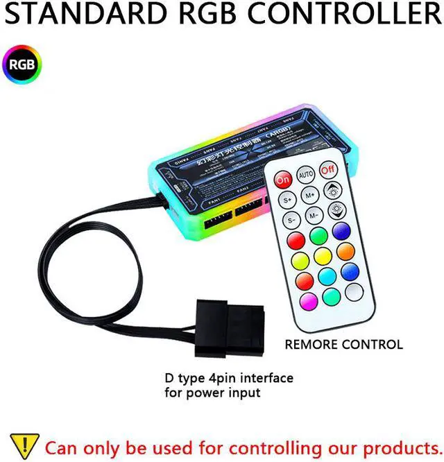 Alt view image 5 of 7 - 3-Pack 120mm RGB Case Fan with Remote Controller, Computer Case 12cm Cooling Fan RGB 6PIN, RGB LED Quiet High Airflow Adjustable Color LED Fan, CPU Cooler with RF Remote