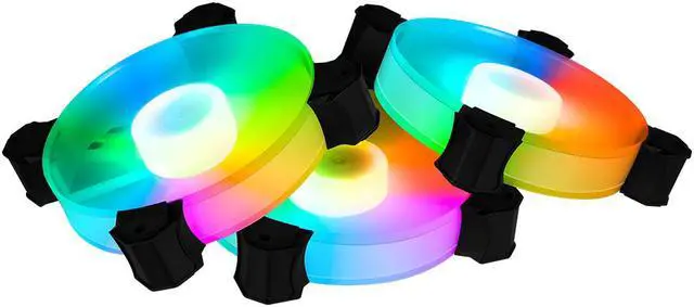 Alt view image 6 of 7 - 3-Pack 120mm RGB Case Fan with Remote Controller, Computer Case 12cm Cooling Fan RGB 6PIN, RGB LED Quiet High Airflow Adjustable Color LED Fan, CPU Cooler with RF Remote