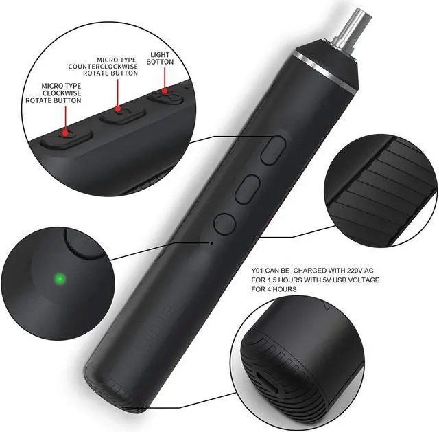 Alt view image 2 of 7 - Cordless Electric Screwdriver, USB Rechargeable Multi-Function Magnetic Precision Power Screwdriver Repair Tool Kit with LED Light for PC, Phone, Android Phone, Watch, Laptop