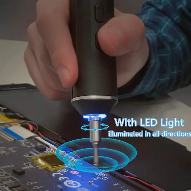 Alt view image 3 of 7 - Cordless Electric Screwdriver, USB Rechargeable Multi-Function Magnetic Precision Power Screwdriver Repair Tool Kit with LED Light for PC, Phone, Android Phone, Watch, Laptop