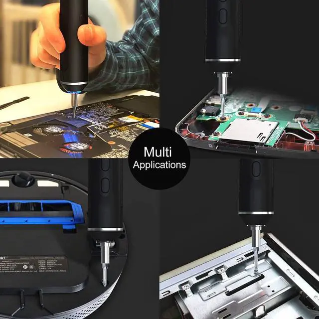 Alt view image 6 of 7 - Cordless Electric Screwdriver, USB Rechargeable Multi-Function Magnetic Precision Power Screwdriver Repair Tool Kit with LED Light for PC, Phone, Android Phone, Watch, Laptop