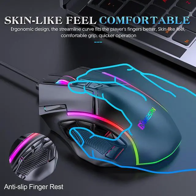 Alt view image 6 of 7 - USB Wired Gaming Mouse, 6 Adjustable DPI [12800 DPI] Computer Mouse, Optical Sensor 13 RGB Mouse, Gaming Mouse Wired with 12 Programmable Buttons, Ergonomic PC Gaming Wired Mouse for Laptop Desktop PC