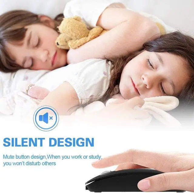 Alt view image 5 of 7 - 2.4Ghz Bluetooth Mouse, Rechargeable Wireless Mouse with Dual Mode (Bluetooth 5.0 + 2.4G Wireless), Ergonomic Portable Silent Wireless Optical Mouse for Laptop Desktop Windows Mac iOS