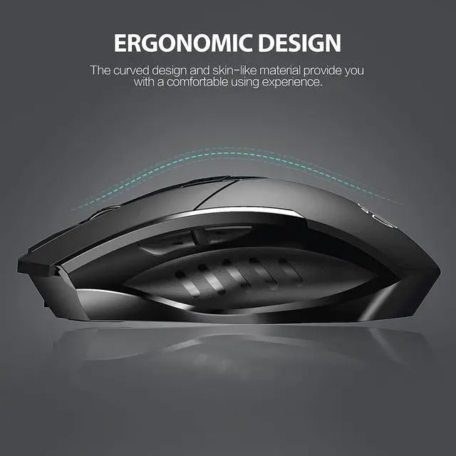 Alt view image 4 of 7 - Bluetooth Wireless Mouse, Silent Rechargeable Bluetooth + 2.4G Wireless Mouse (Tri-Mode: BT 5.0/4.0+2.4G), Ergonomic Portable Mouse Bluetooth for Laptop PC Computer, MacOS, Android, Windows