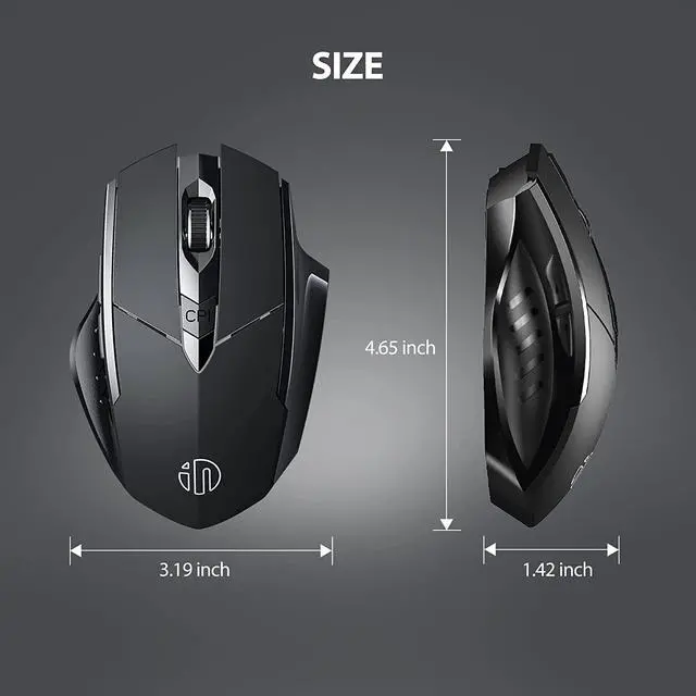 Alt view image 6 of 7 - Bluetooth Wireless Mouse, Silent Rechargeable Bluetooth + 2.4G Wireless Mouse (Tri-Mode: BT 5.0/4.0+2.4G), Ergonomic Portable Mouse Bluetooth for Laptop PC Computer, MacOS, Android, Windows