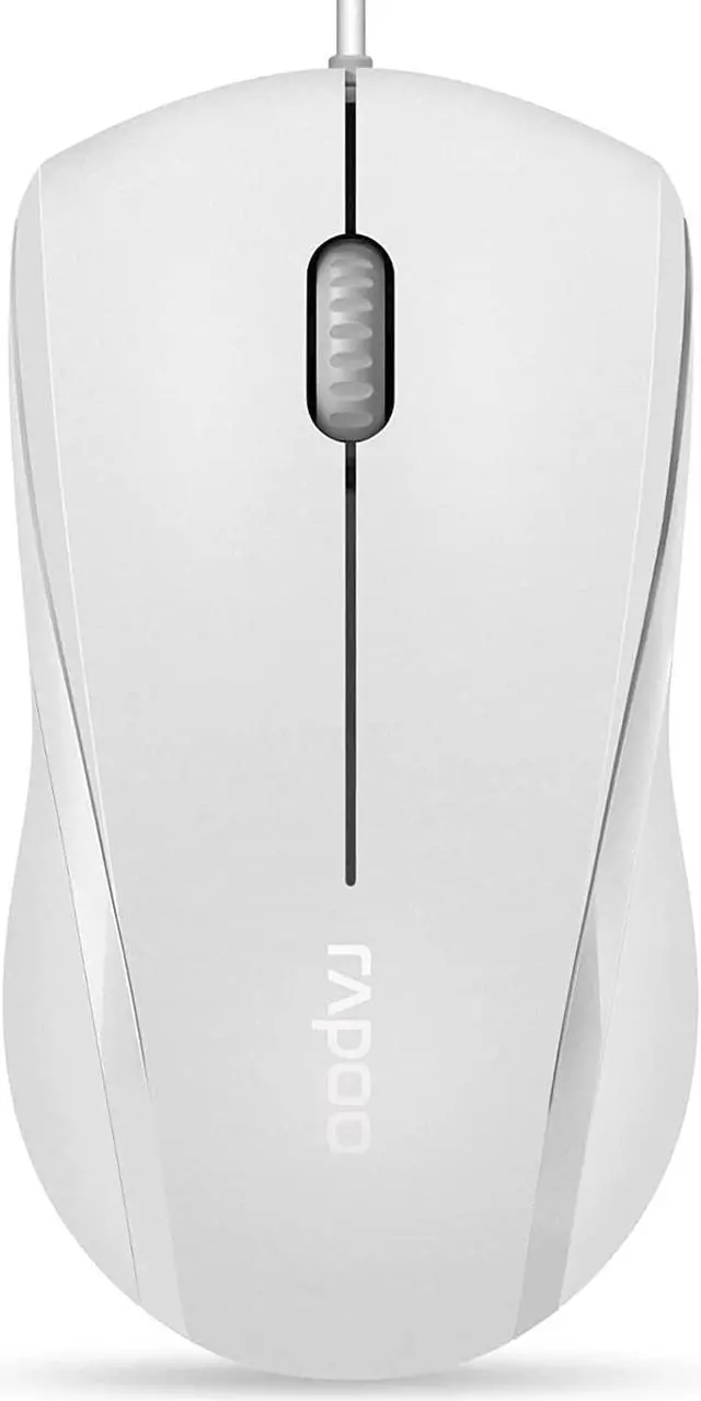 Main image of Silent USB Wired Mouse, 1000 DPI 5ft Cord Quiet Button Optical Computer Mouse, Left Right Hand Use, for Laptop Chromebook MacOS Notebook (White)