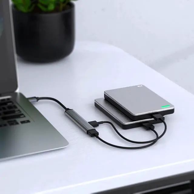 Alt view image 3 of 7 - USB C to USB Hub 4 Ports (1x USB3.0, 3x USB2.0) , Type C to USB 3.0 Hub Ultra Slim USB Splitter for M-a-c-B-ook Pro/Air Surface Pro USB Flash Drive, 4-in-1 Docking Station USB C Hub for Laptop