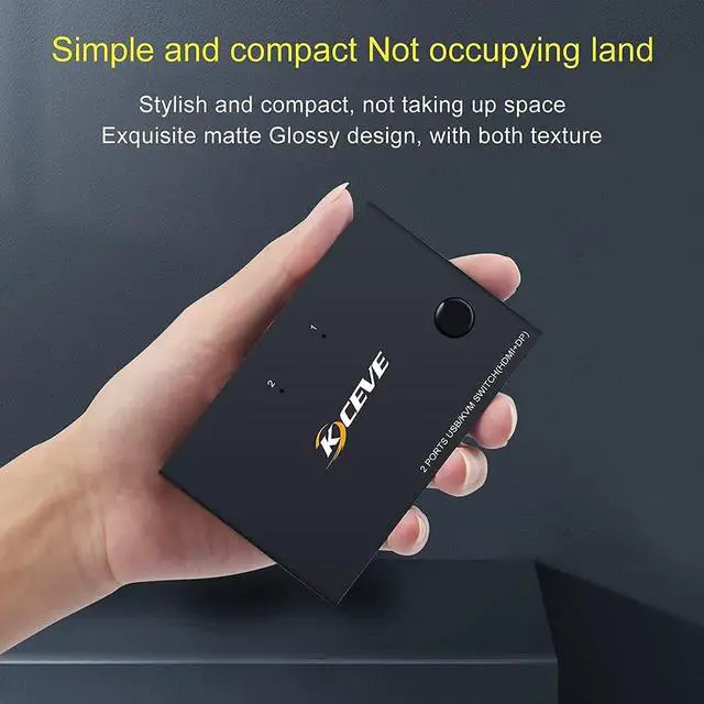 Alt view image 6 of 7 - 2 Ports Displayport HDMI KVM Switch Box, USB Displayport and HDMI KVM Switcher for 2 Computers Sharing One HD Monitor and 4 USB Devices Keyboard Mouse Printer, with DP to HD MI Adapter Function