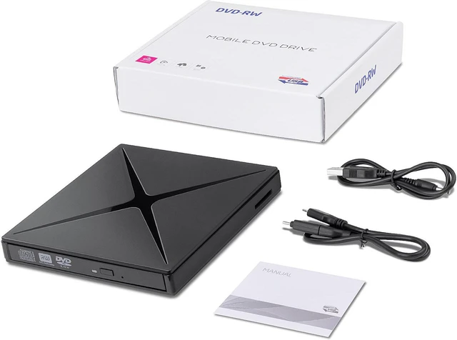 Alt view image 7 of 7 - External CD DVD Drive for Laptop, High Speed USB 3.0 Type -C Portable CD DVD Player Burner, 5 in 1 Optical DVD CD ROM Drive Reader Writer Compatible with Desktop PC Windows Linux Mac OS