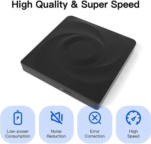 Alt view image 2 of 7 - Upgraded External CD/DVD +/-RW Drive USB 3.0 Type-C, Optical Drive/Player Ultra Slim Portable CD ROM Writer,Portable DVD CD Burner Optical Drive/Player for MacBook Air, iMac, Windows 11/10/8/7 Laptop