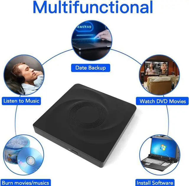 Alt view image 6 of 7 - Upgraded External CD/DVD +/-RW Drive USB 3.0 Type-C, Optical Drive/Player Ultra Slim Portable CD ROM Writer,Portable DVD CD Burner Optical Drive/Player for MacBook Air, iMac, Windows 11/10/8/7 Laptop
