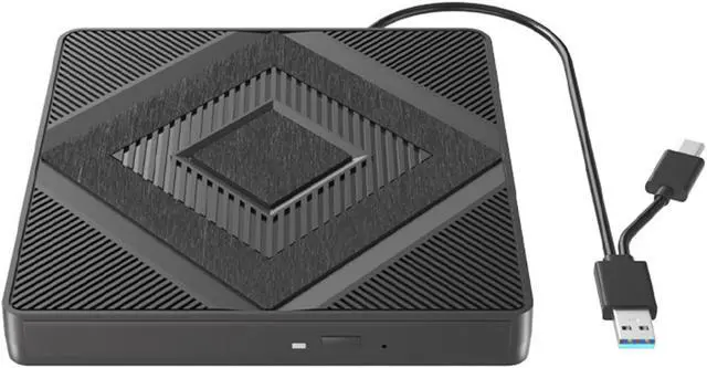 Main image of External CD DVD Drive,USB 3.0 Type C Portable CD/DVD +/-RW Drive,DVD/CD ROM Reader Writer Burner DVD Player External Optical Drives For Laptop Desktop PC Windows 11/10/8.1/7/XP Macbook Mac OS Linux