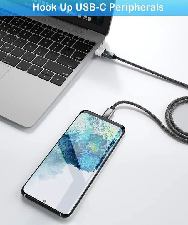 Alt view image 2 of 7 - [4 PACK] USB to USB C Adapter,Type C Female to USB A Male Charger Cable Converter for i-P-hone 14 13 12 11 Pro Max, i-Pad 9 10 Air 5 Mini 6, A-p-p-l-e Watch, S-a-m-s-u-n-g Galaxy S23 S22 S21 (Silver)