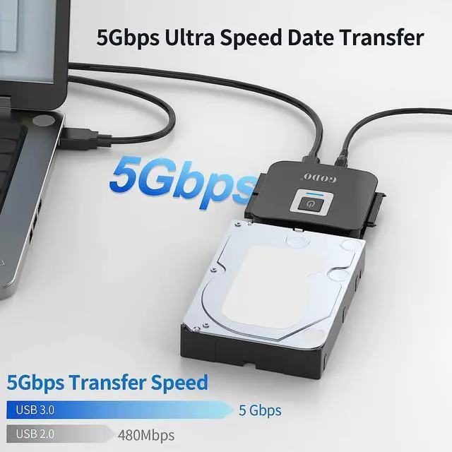 Alt view image 4 of 7 - SATA/IDE to USB 3.0 Adapter, IDE Hard Drive Adapter Kit, SATA Cable Converter for 2.5/3.5 inch IDE and SATA HDD/SSD, 5.25" CD-ROM/DVD-ROM, Include 12V/2A Power Adapter