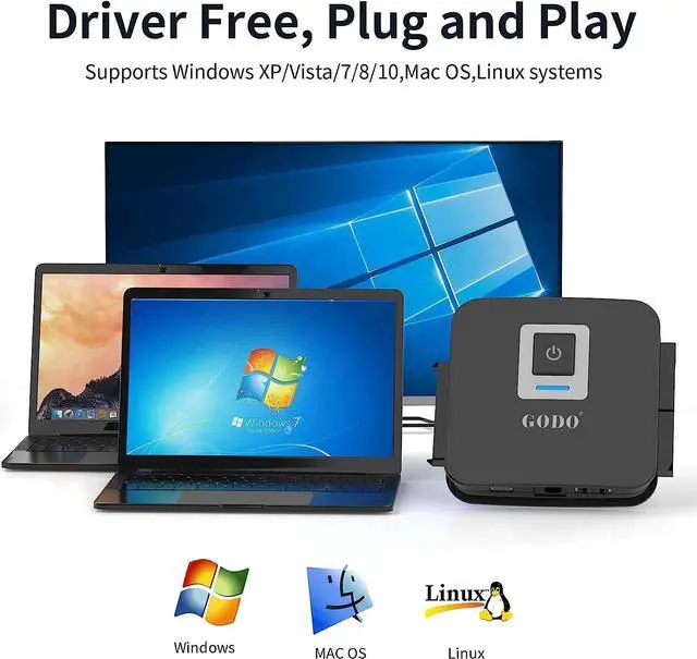 Alt view image 6 of 7 - SATA/IDE to USB 3.0 Adapter, IDE Hard Drive Adapter Kit, SATA Cable Converter for 2.5/3.5 inch IDE and SATA HDD/SSD, 5.25" CD-ROM/DVD-ROM, Include 12V/2A Power Adapter