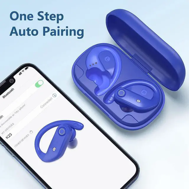 Alt view image 5 of 6 - True Wireless Earbuds, Bluetooth Headphones 130H Playback 4 Mics Clear Call Waterproof Sport Wireless Headset, 2200mAh Charging Case in-Ear Ear Buds Earphones with Earhooks for Sports Running Workout