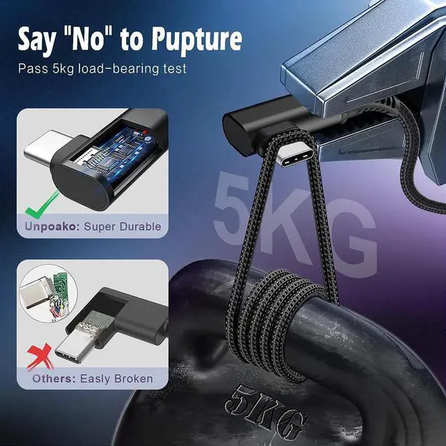 Alt view image 2 of 7 - 16FT / 5M VR Link Cable Compatible with O-culus/Meta Quest Accessories and PC/Steam VR, USB 3.2 to USB C Data Transfer Cord, USB A to USB C 5Gbps High Speed VR Cable PC for Headset and Gaming PC,Black