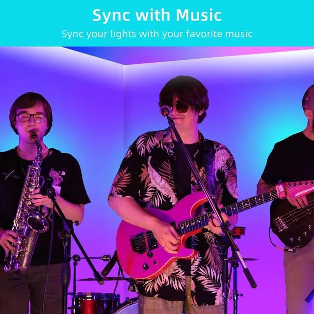 Alt view image 2 of 7 - 100FT Smart LED Strip Lights (2 Rolls of 50ft), LED RGB Strip Lights Sync to Music with 40 Key Remote Controller LED Lights for Bedroom,Christmas Lights decration (Multi-Colored, 100FT)