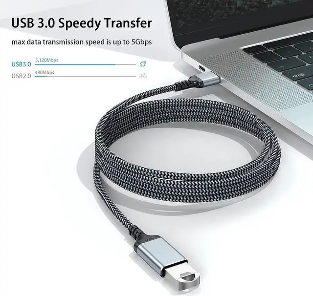 Alt view image 2 of 7 - [2 PACK] USB 3.0 Extension Cable 10ft / 3M, USB A Extension Cord Braided Extender, USB to USB Extender Cable Male to Female 5Gbps Fast Data Transfer for USB Keyboard Mouse Flash Drive Hard Drive