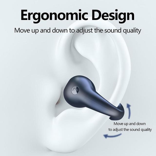 Alt view image 6 of 7 - True Wireless Earbuds, Clip Earbuds with Earhooks Mini Bone Conduction Headphones Waterproof Bluetooth 5.3 Open Ear Earbuds Cycling Earpiece Noise Canceling Headset Sports Earphones