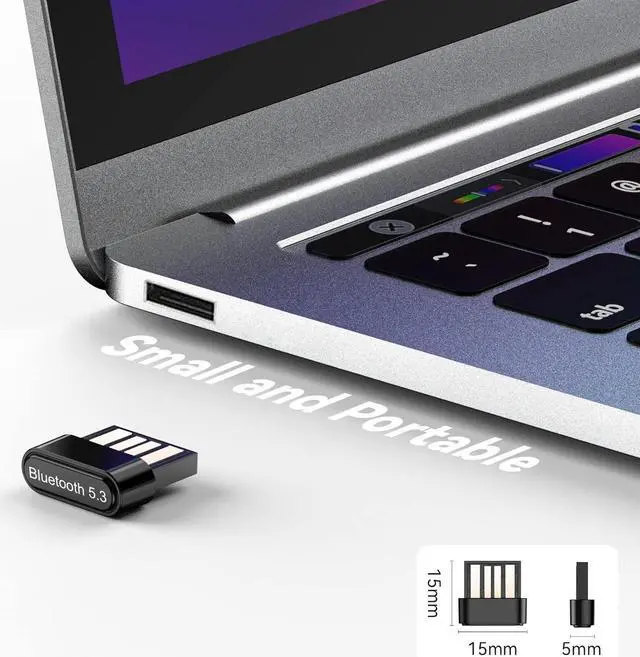 Alt view image 5 of 7 - USB Bluetooth 5.3 Adapter for PC, Plug & Play Super Mini USB Bluetooth EDR Dongle Receiver & Transmitter Supports Windows 11/10/8.1/7 for Desktop PC Bluetooth Keyboard Mouse Printers Headsets Speakers