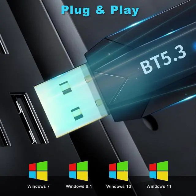 Alt view image 6 of 7 - Bluetooth Adapter for PC - Long Range USB Bluetooth 5.3 Dongle (EDR & BLE) - 492FT/150M Wireless Transfer Transmitter Receive for Desktop Laptop, Plug & Play, Supports Windows 11/10/8.1/7