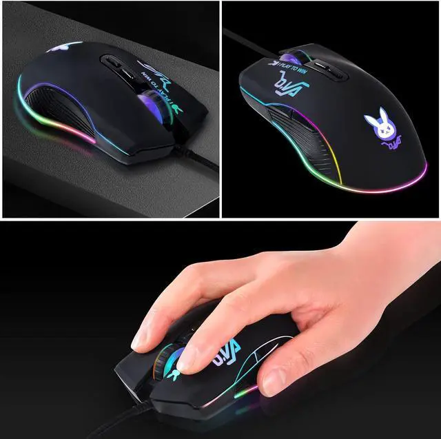 Alt view image 7 of 7 - USB C Wired Gaming Mouse,12 Colors RGB Backlit Optical Game Mice Ergonomic Type-C Wired with 7200 DPI and 7 Buttons for Computer/Win/Mac/Linux/Andriod/iOS