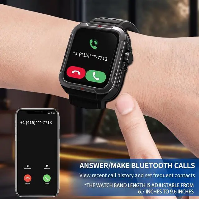 Alt view image 5 of 7 - Smart Watch, 1.8" Touch Screen Smartwatch with Alexa Built-in IP68 Waterproof, Fitness Tracker Watch with 100+ Sports Modes Heart Rate/Blood Oxygen/Stress/Sleep Monitor for Men and Women (Black)