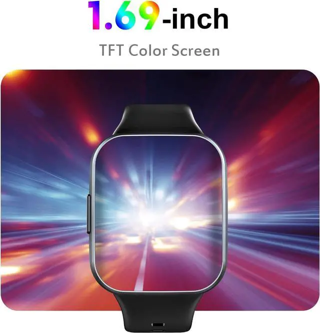 Alt view image 2 of 7 - Smart Watch, 1.69" HD Touch Screen Fitness Watch for Men Women, 25 Sports Modes Fitness Tracker with Heart Rate Sleep Monitor, Pedometer Activity Trackers, IP68 Waterproof Smartwatch for Android IOS