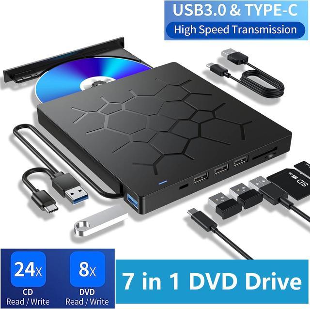  External CD/DVD Drive for Laptop, USB 3.0 Portable DVD